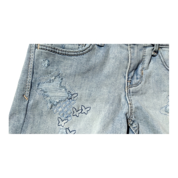 Gap Girls Size 6 Cuffed "Butterfly" Blue Jeans - Picture 2 of 7